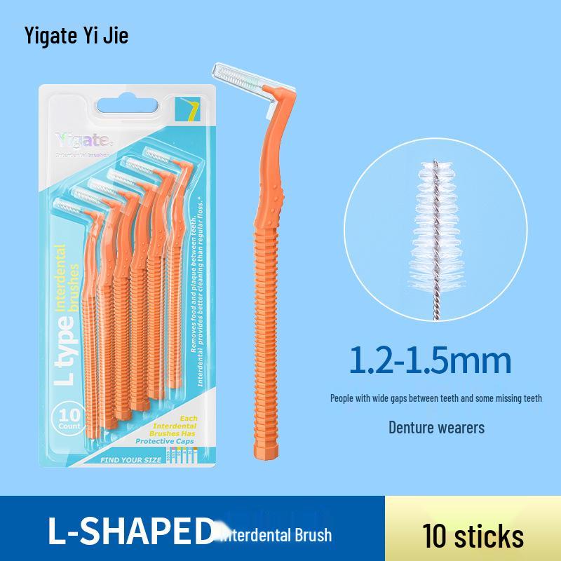 Yijie L-shaped Dental Floss & Interdental Brush - Super Fine Soft Bristles for Orthodontic Gap Cleaning