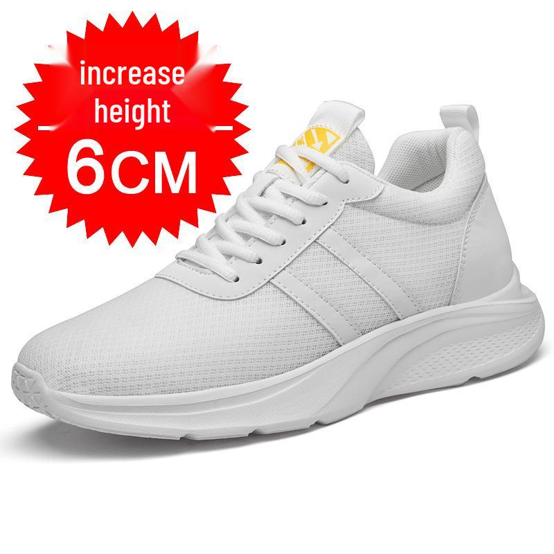 Invisible 10cm Height Increasing Trendy Dad Shoes - Men s Fashionable White Sneakers Size 39
