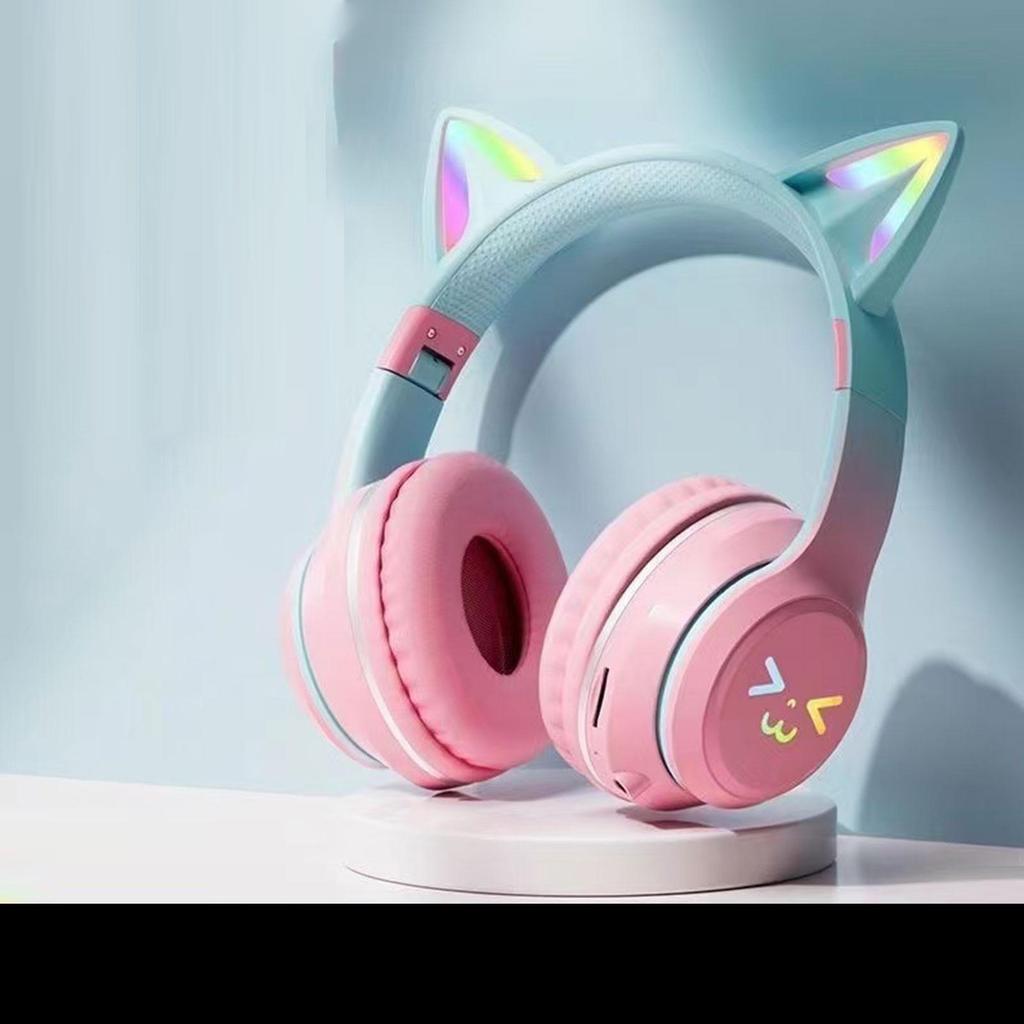 Music Headphones Stereo Gaming for Young Girls Children Teenagers Pink