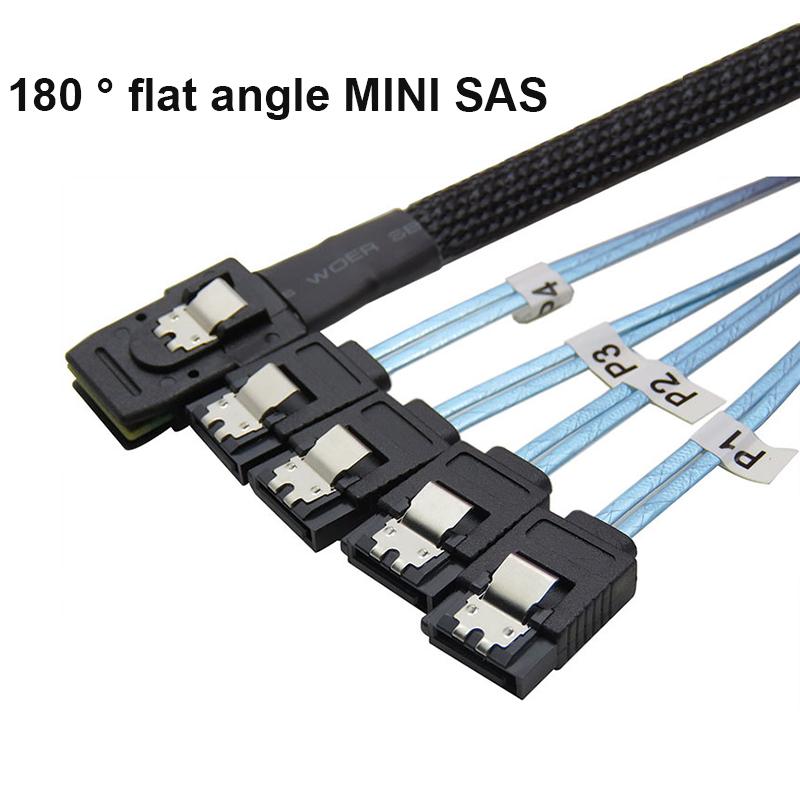 

Mini SAS 36Pin SFF-8087 to 4 SATA 7Pin Data Cable Splitter Breakout Elbow Lane SATA Server Array Card Hard Drive Extend Cable 1M
