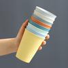 Wheat Straw Stripe Couple Water Cups Multi-Functional Milk Coffee Mug Household Plastic Mouthwash Cup Drinking Accessories