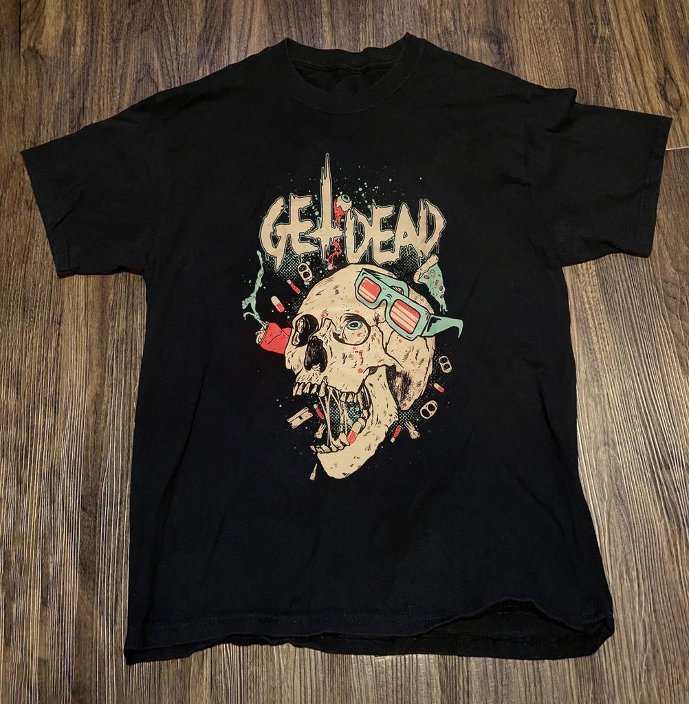 Get Dead Skull Black T-Shirt Cotton For Men Women