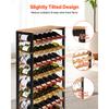 SucceBuy 48 Bottle Wine Rack 8-Tier Iron Wine Bottle Holder With Wood Table Top For Kitchen Pantry Bar 26''L X 9.3''W X 46.9''H