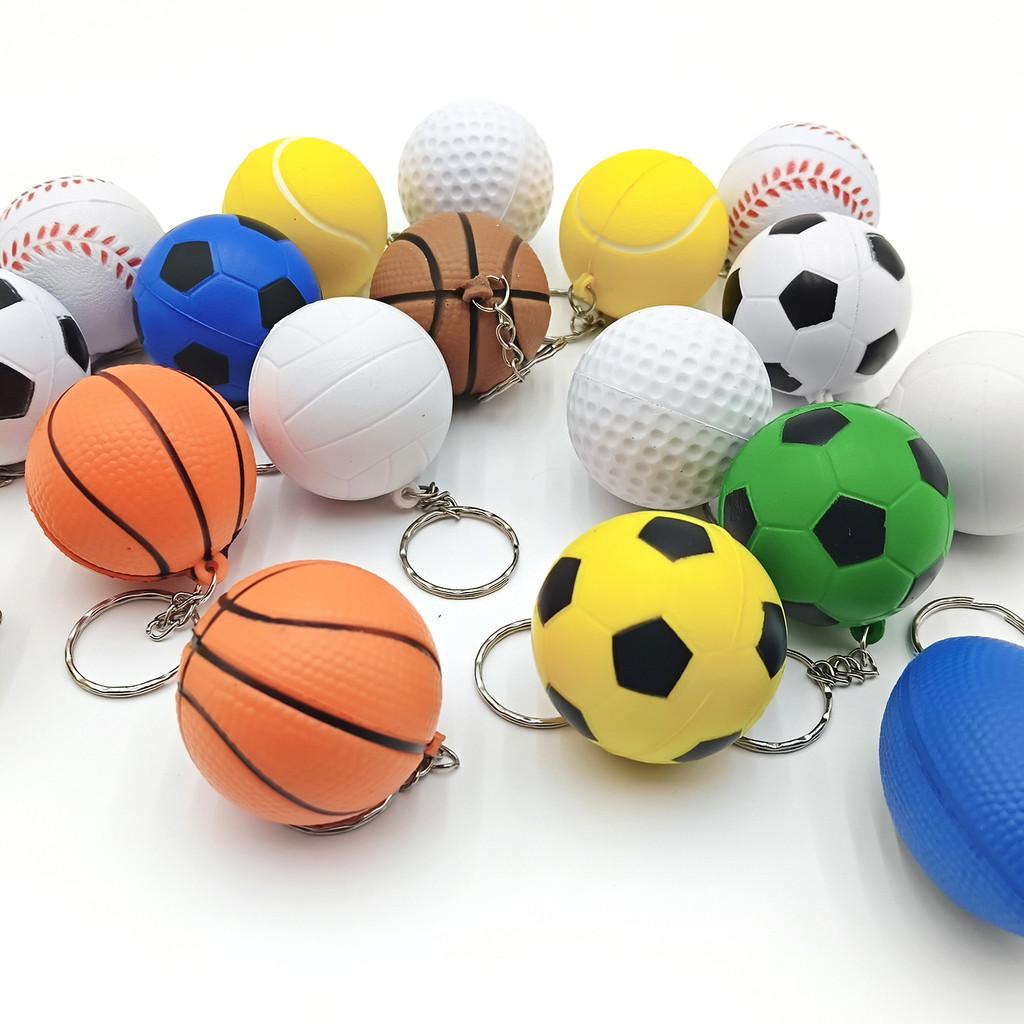Pu Foam Basketball Keychain Toy For Children Kids Stress Relief Bag Accessory