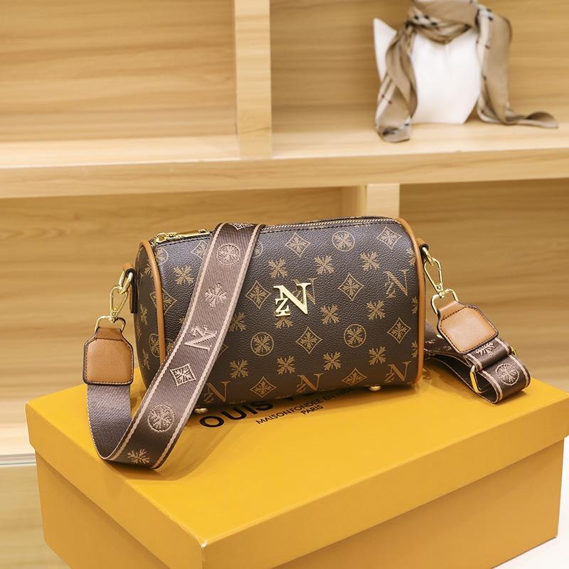 Nová retro potištěná válcová taška módní všestranná taška polštář jednoduchá taška přes jedno rameno šikmo přes tělo dámská taška