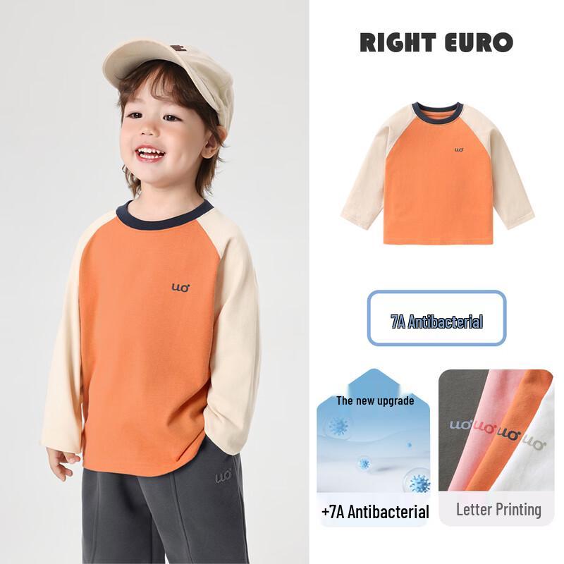 RightEuro Boy s Color-Block Long-Sleeve T-Shirt Autumn Top 130
