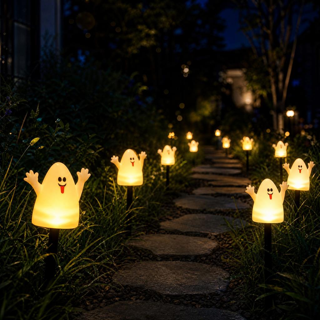Halloween Pumpkin Ground Stake Lights Outdoor Yard Garden Decorations for Fall Parties