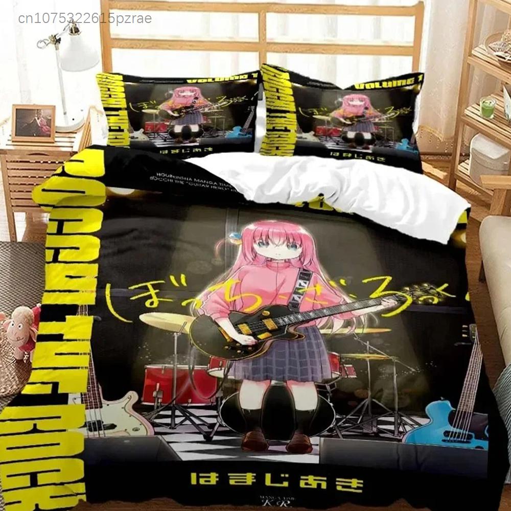 3D-печать Bocchi The Rock! Аниме Комплект Постельного Белья 3D Печать Подходит Для Спальни Комплект С Пододеяльником И Наволочками Детский Домашний Текстиль