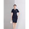 Women's Summer Two-Piece Suit: Short-Sleeved Double-Breasted Jacket with Pants/Skirt Set