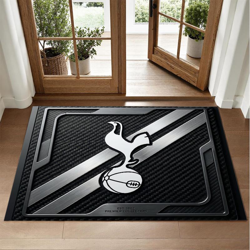 Tottenham Hotspur Design Crystal Velvet Rug Soft Decorative Mat for Bedroom Entrance