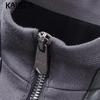 KAISER Men's Stand Collar Lambskin Leather Motorcycle Jacket