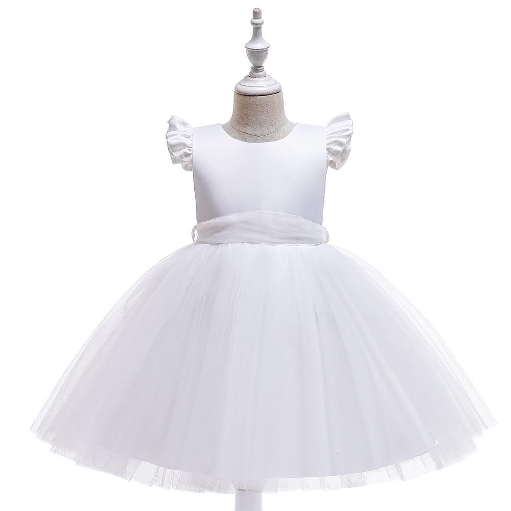 2026 Cross-Border Girls Princess Mesh Flutter Sleeve Formal Performance Dress 130 cm
