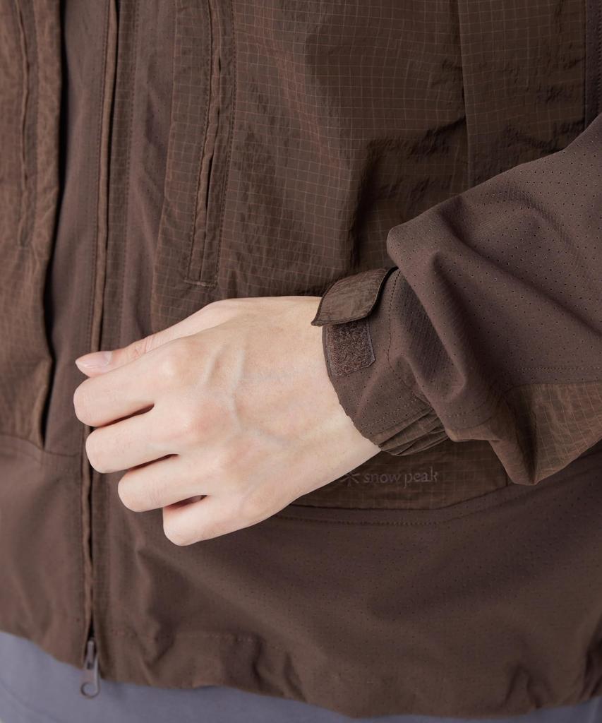 Snow Peak Insect Shield Jacket Outer Jacket for Men and Size L JK-26SU013 Women, Brown,