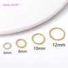 6/8/10/12MM 18K Gold Plated Brass Round Twist Closed Ring Connectors Accessories For DIY Jewelry Making Supplies Wholesale