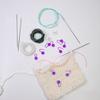 Silicone Knitting Stitches Holder Set Needle Stoppers Kit with Crochet Hook Clamp Hollow Tubing