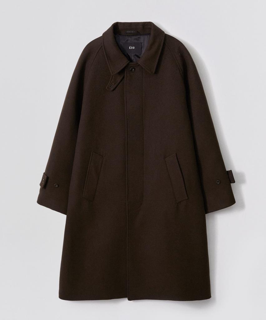 Ezio Wool Blend Balmacan Coat_Brown