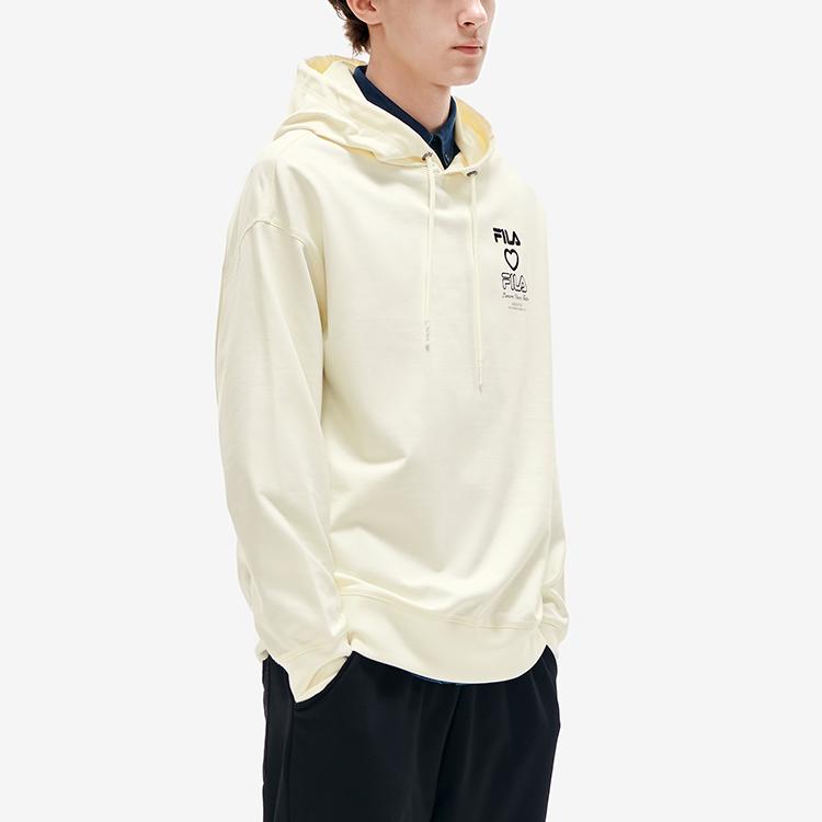 Fila Letter Logo Sports Hoodie Men Hoodies White F11M219211FIV