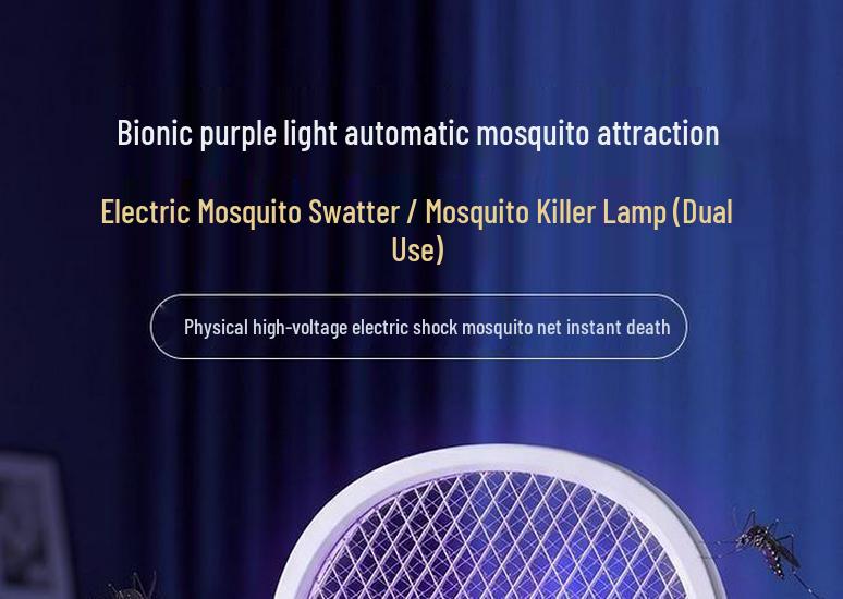 Tapette Électrique Rechargeable Anti-Moustiques et Mouches - Répulsif et Tueur de Moustiques Automatique, Durable et Puissant.