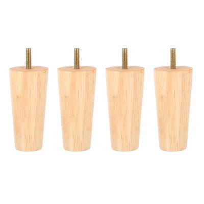 4pcs Wooden Furniture Legs Solid Natural Wood Smooth Finish Modern Style Floor Protection Pads For Table Sofa Cabinet Diy