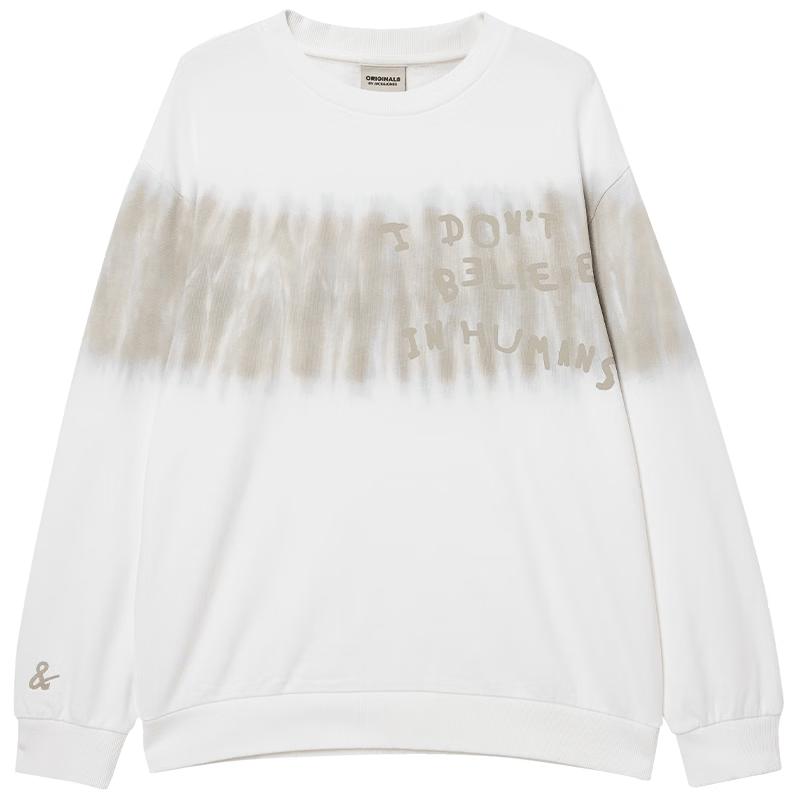 Jack & Jones Men s 2025 Winter Patchwork Tie-Dye Pure Cotton Crewneck Sweatshirt L