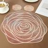 PVC Rose-Shaped Placemat Washable Oil Proof Insulation Place Mats Hotel Dining Table Quick Drying Drain Pad Household Supplies