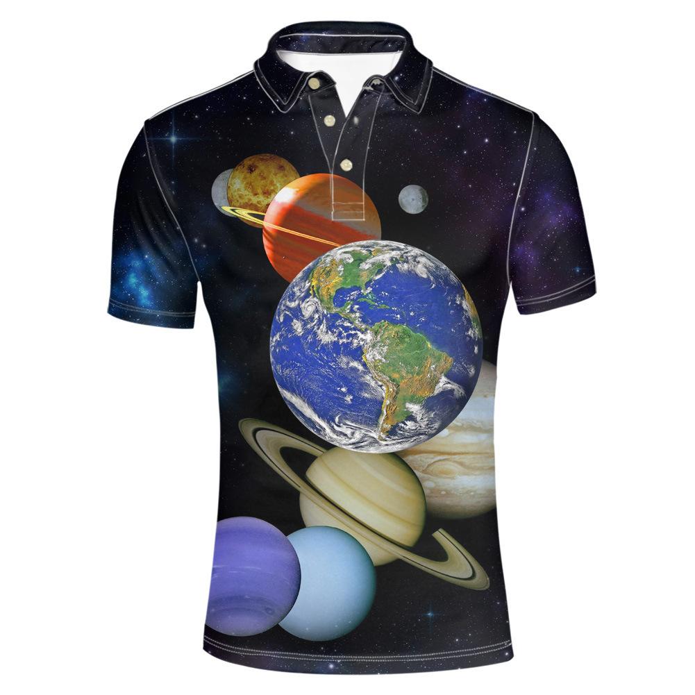 Men's polo shirt, short-sleeved, with a collar