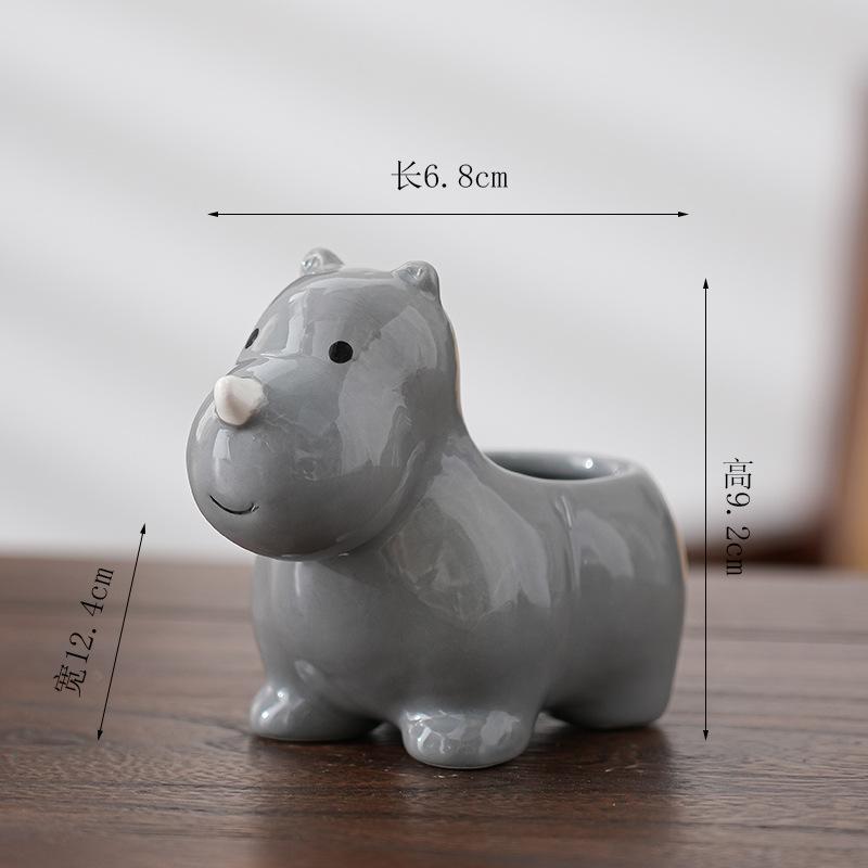 Cartoon Animal Ceramic Flower Pot Cute Lion Giraffe Plant Cactus Potted Home Garden Flower Vase Interior Desktop Decoration Gift