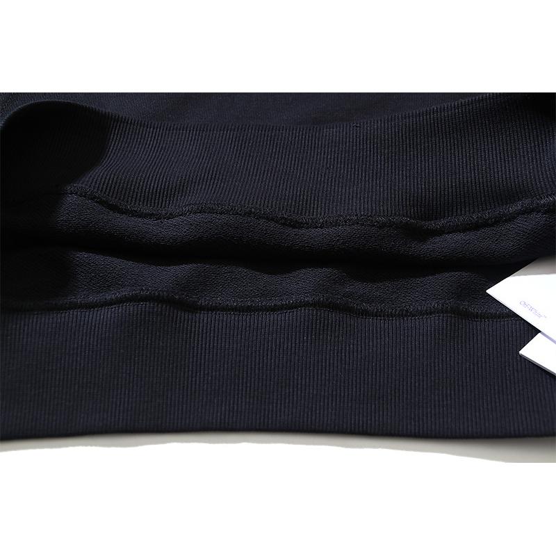 1215 Blanc cassé 2026 Automne et Hiver Nouveau Motif Lettres Dessin Animé OW Sweat à Capuche Imprimé Hommes et Femmes