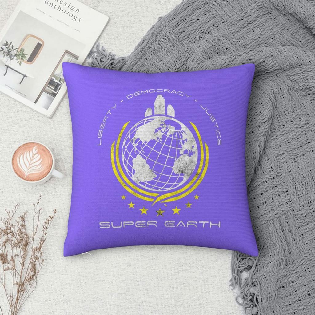 Super Earth Diving Into Hell For Liberty Platform Square Pillowcase Cushion Cover Pillow Case Throw Pillow Cover for Home Car