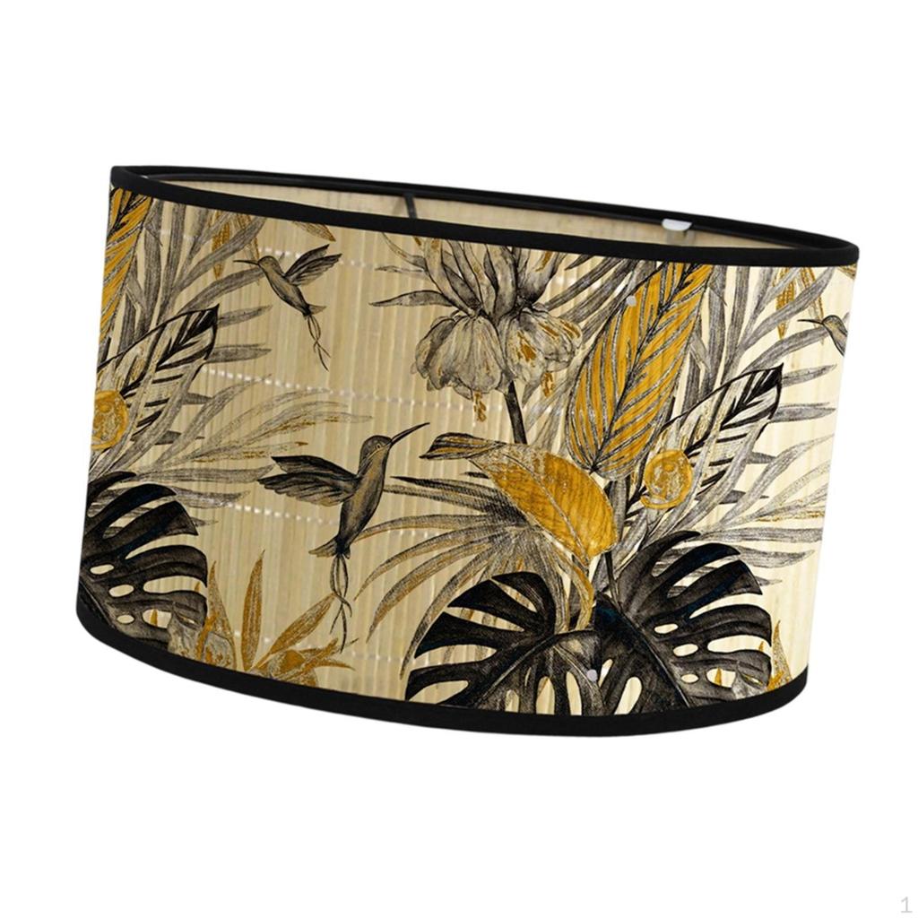 Bamboo Drum Shade for Pendant Lighting, Round Cover Home And Cafe