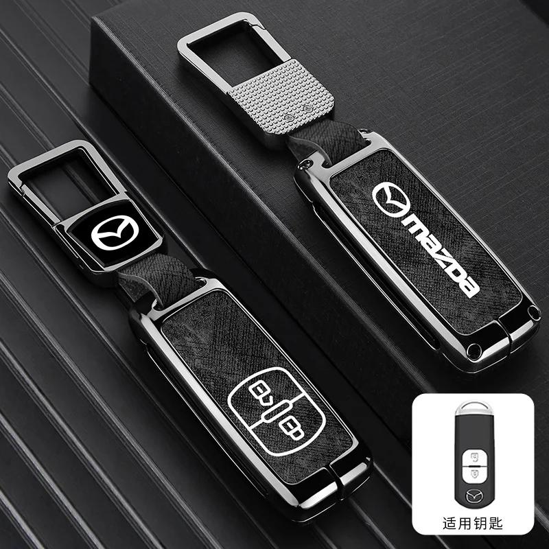 2025 Hot Vintage Wash Water Denim Car Key Case Cover For Mazda 2 3 5 6 Axela Atenza Demio CX-3 CX5 CX-7 CX-9 MX-5  2015-2019 Acc