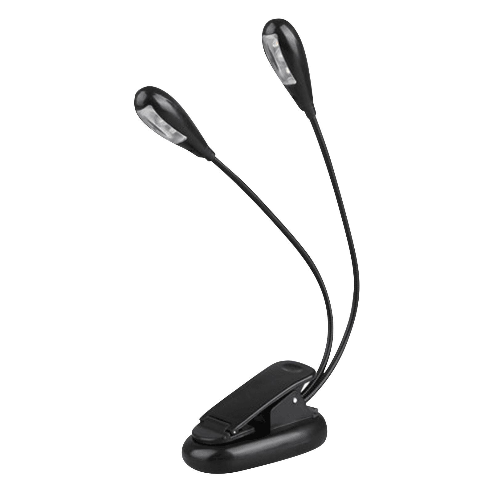 

Подставка для музыки с 2 перезаряжаемыми держателями, светодиодная лампа с регулировкой яркости, пристегивающаяся к кровати, лампа для чтения книг One Size чёрный