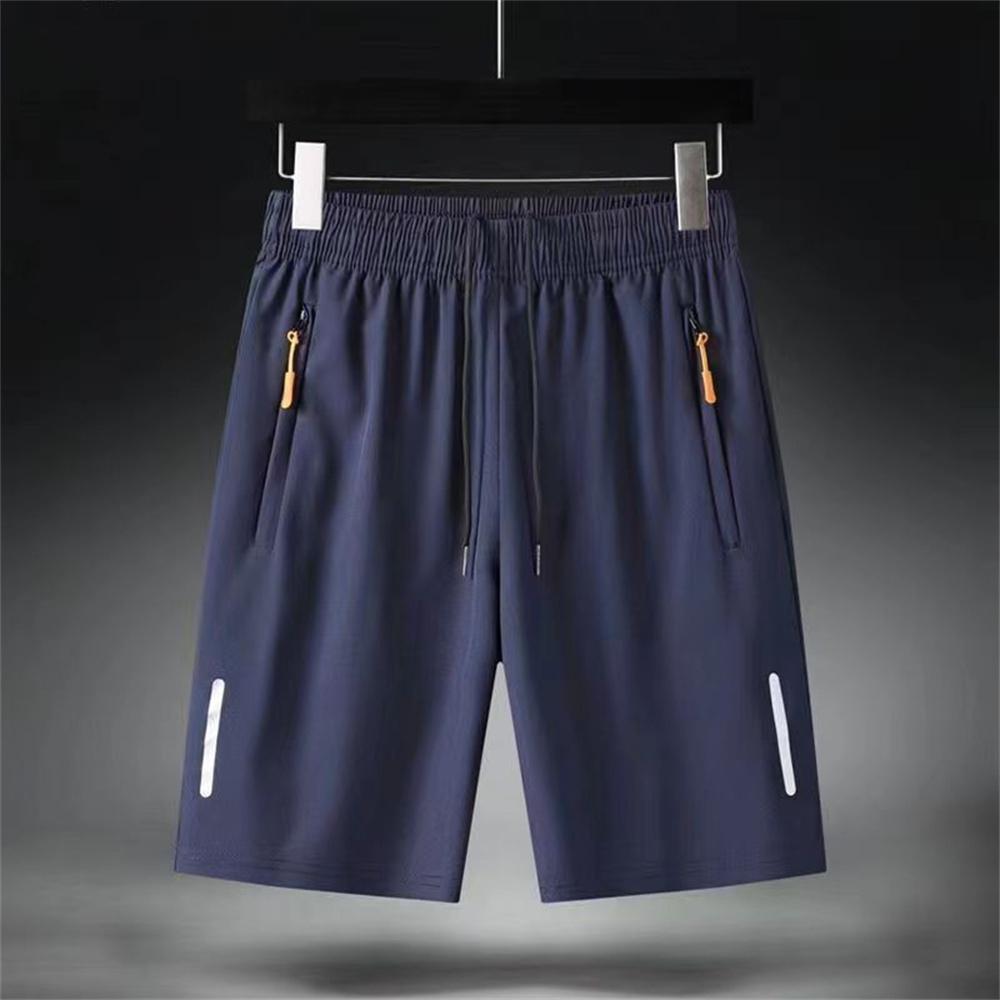 Ladie KAKA Zomer Ultra-dunne IJszijde Strand Casual Shorts Jogging Sport Sneldrogend Mannen Rits Losse Sportschool Sport Korte Broek Trainingsbroek 2XL blauw