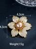 Simple Temperament Elegant Bauhinia Brooch Suit Pearl Women'S Brooch Full Diamond Flower Cardigan Accessories Pin