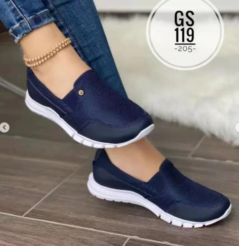Fashion Women Shoes Platform Sneakers New 2024 Summer Breathable Single Shoe Female Soft Sole Flat Shoes Casual Board Shoes Plus Size 43