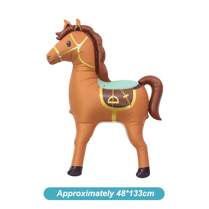 1pc Large Horse Shaped Balloon Horse Shaped Aluminum Film Balloon Farm Animal Theme Birthday Party Decoration Photo Props