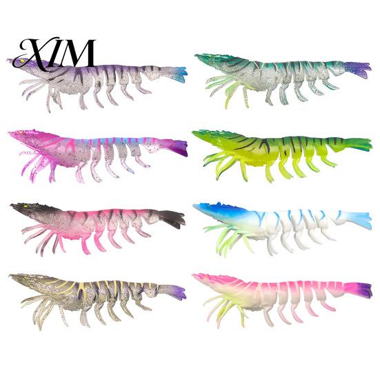 Predatory Fish Lures 9.5cm/4.8g TPE Soft Bionic Shrimp Bait, Realistic Glitter Lure, Simulation Artificial Prawn Swim Bait for Freshwater Saltwater