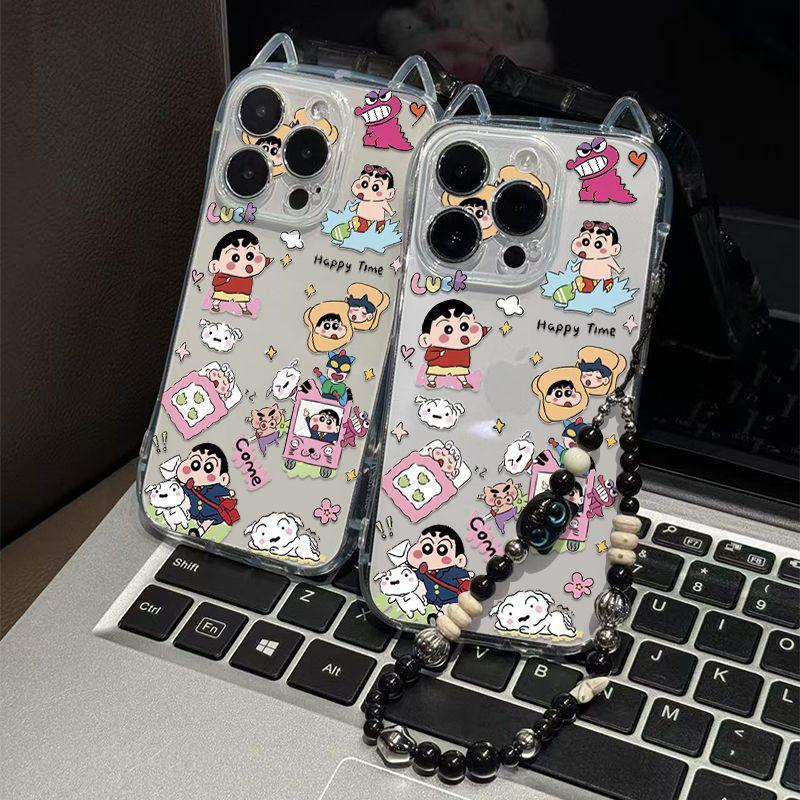 

Cat Ear Clear Soft Phone Case for Apple 17PRO, 161513promax, and 12 iPhone 15