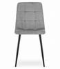 KARA Chair - Light Gray Velvet / Black Legs X 2