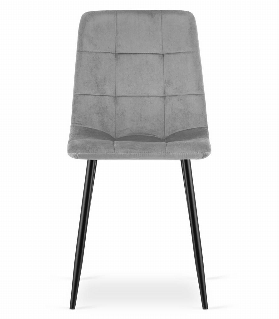 KARA Chair - Light Gray Velvet / Black Legs X 2