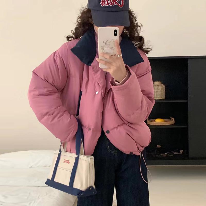 

Белый утиный пух в стиле ретро, короткий пуховик, женский зимний дизайн, теплое маленькое пальто прилив One Size роза розовый