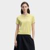 Fila White Fashion Simple Classic Retro Casual Versatile Comfortable Half-Zip Knitted Short Sleeve Sweater Women Tops F11W613406FLG