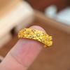 Sand Gold Floral Adjustable Ring Luxury Gold Plated Ring Rhinestone Accent Ring  Women Accessories