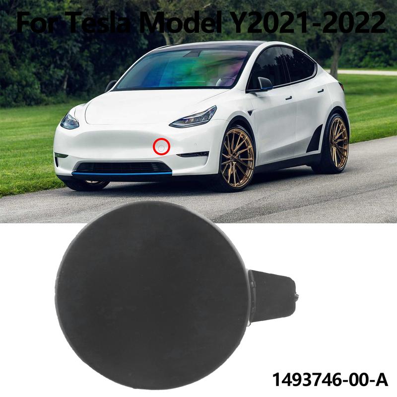 01 Car Tow Hook Front TOW CAP Plastic 1493746-00-A Black Front For Tesla Model Y 2021-2022 For Tesla Model Y 2021-2022