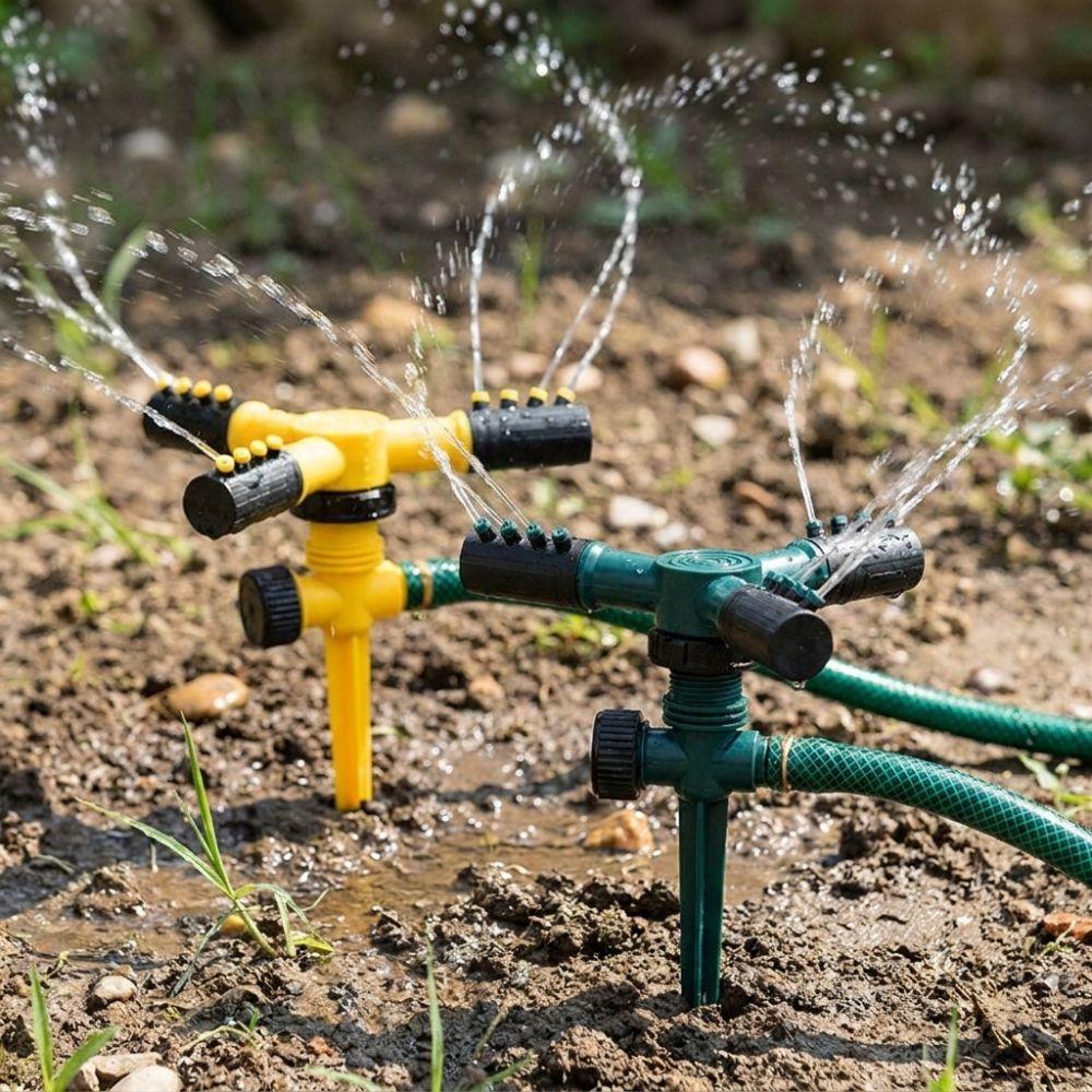 Three Fork Automatic Garden Sprinkler Ground Insert Watering Nozzle  Flower Bed