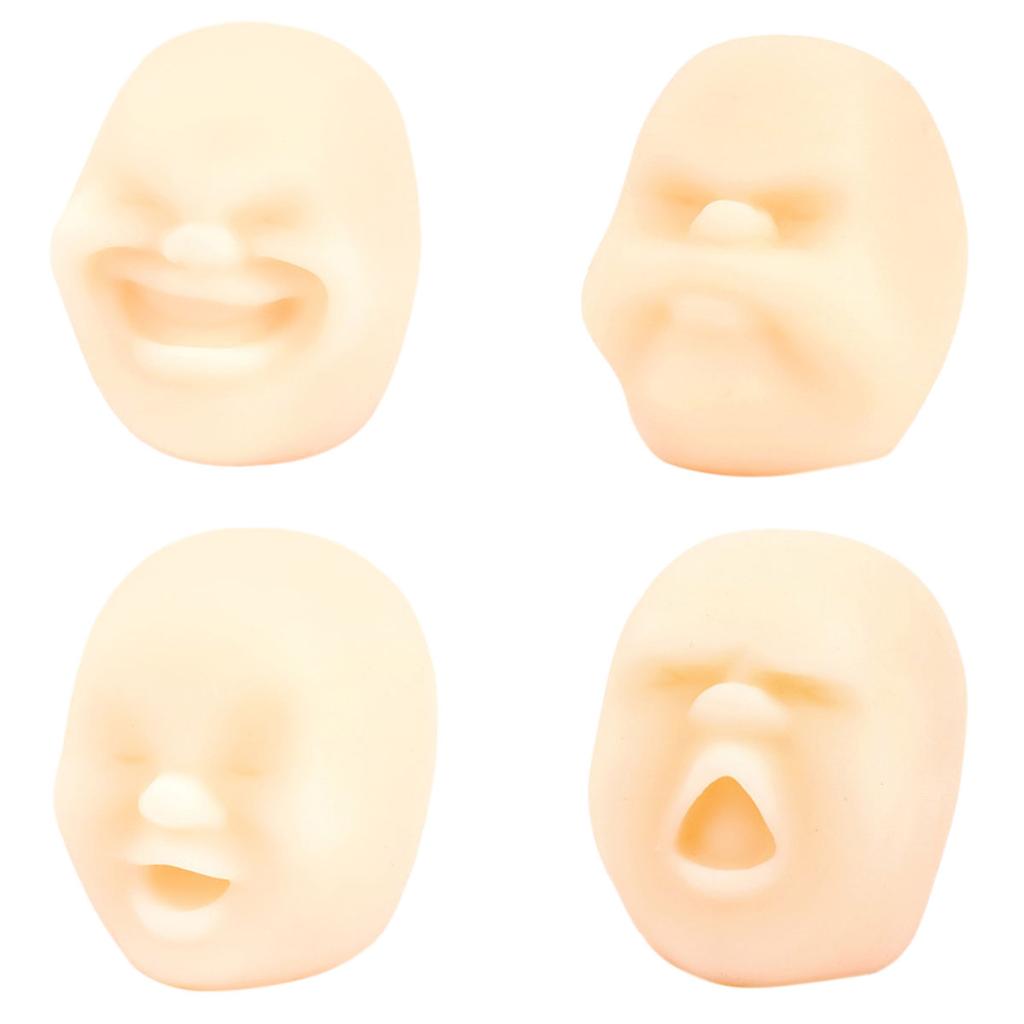 4pcs Human Face Balls Stress and Anxiety Relief Emotion Vent Ball with 4 Expressions Squeeze Ball Heal Your Mood Multiple