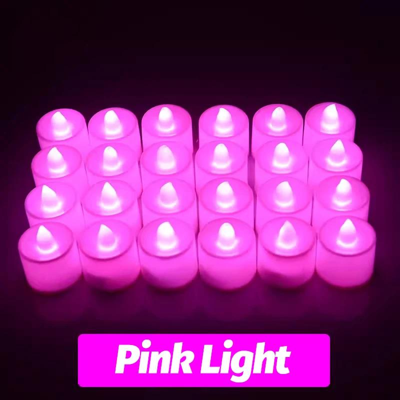 1/48PCS Flameless Led Candle Christmas Wedding Party Decoration Table Lamp Heart-shape Electronic Battery-Power Tealight Candles