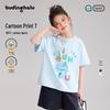 Pudding Haru Girls' Colorful Print Cotton Short Sleeve T-Shirt