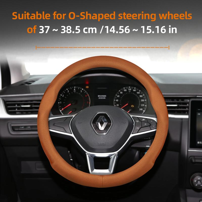 ZKMD1 Suitable for Renault Ultra-Thin Breathable Leather Steering Wheel Cover Suitable for Megane 3 2 4 Clio4 5 Captur Trafic