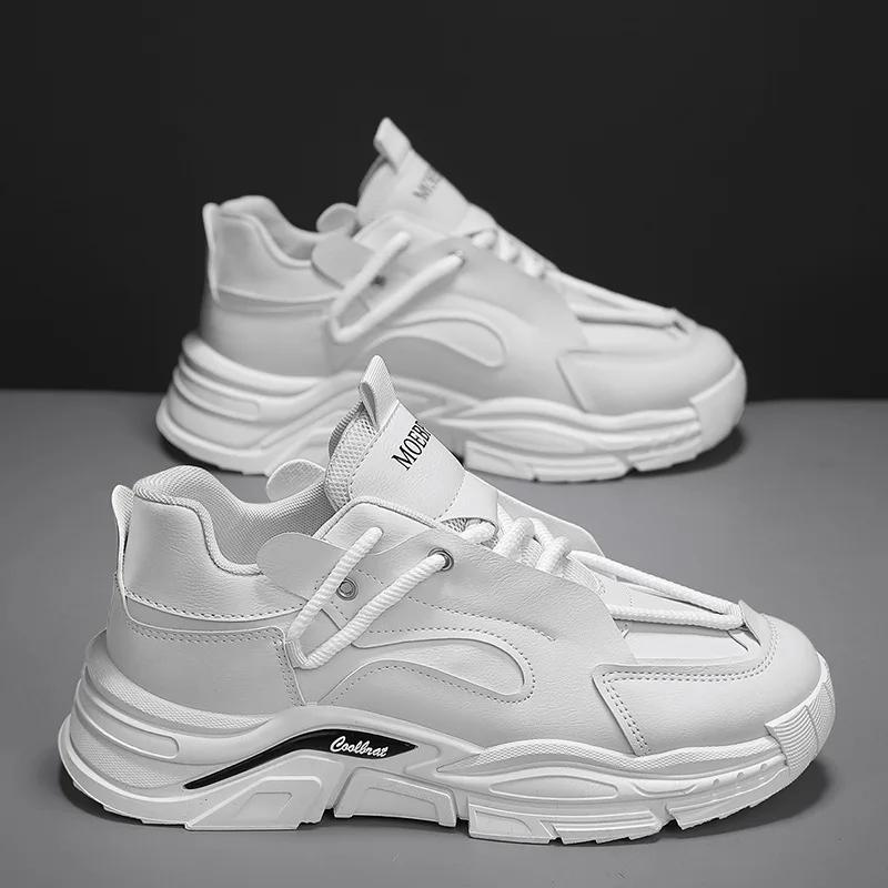 

Модные роскошные мужские кроссовки на платформе для мужчин, трендовые дизайнерские кроссовки на шнуровке, кроссовки для бега, увеличенные мужские кроссовки, универсальные кожаные туфли для мужчин 39 бежевый